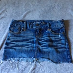 American Eagle jean skirt with frayed bottom